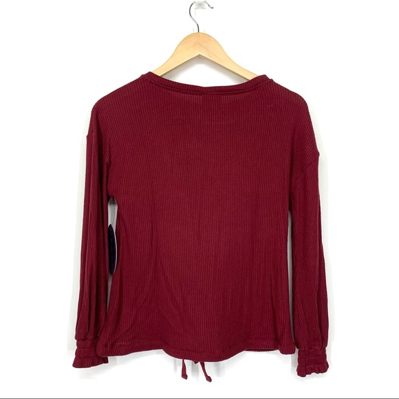 Scoop Maroon Red Cozy Soft Ribbed Pajama Set Shirt & High Waisted Jogger New Nwt - Picture 3 of 16